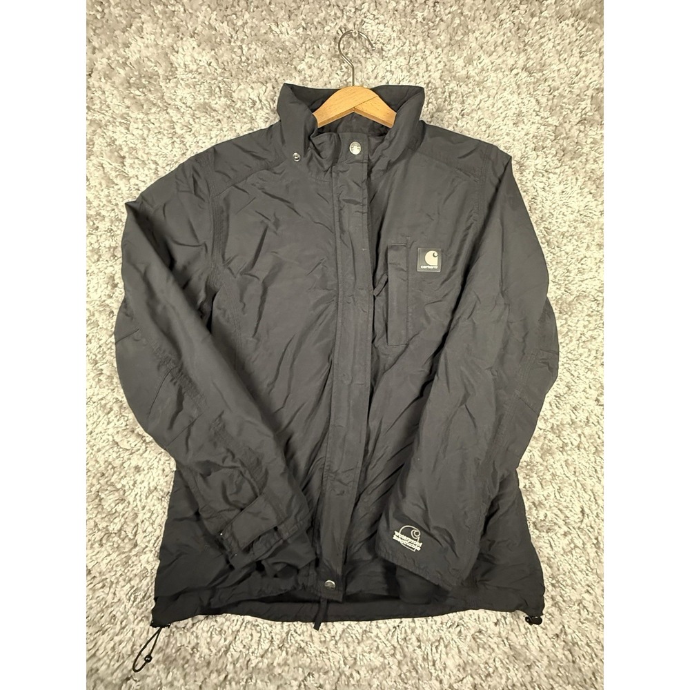 Carhartt Cascade Jacket Women's Size Small Black Waterproof Breathable Rain Coat